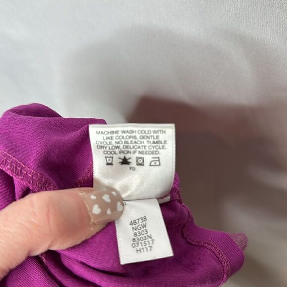 Hanna Anderson Girl’s Fuchsia Gold Tulle Pleated Stretch Skirt. Size 120 (6/7). - Picture 7 of 7